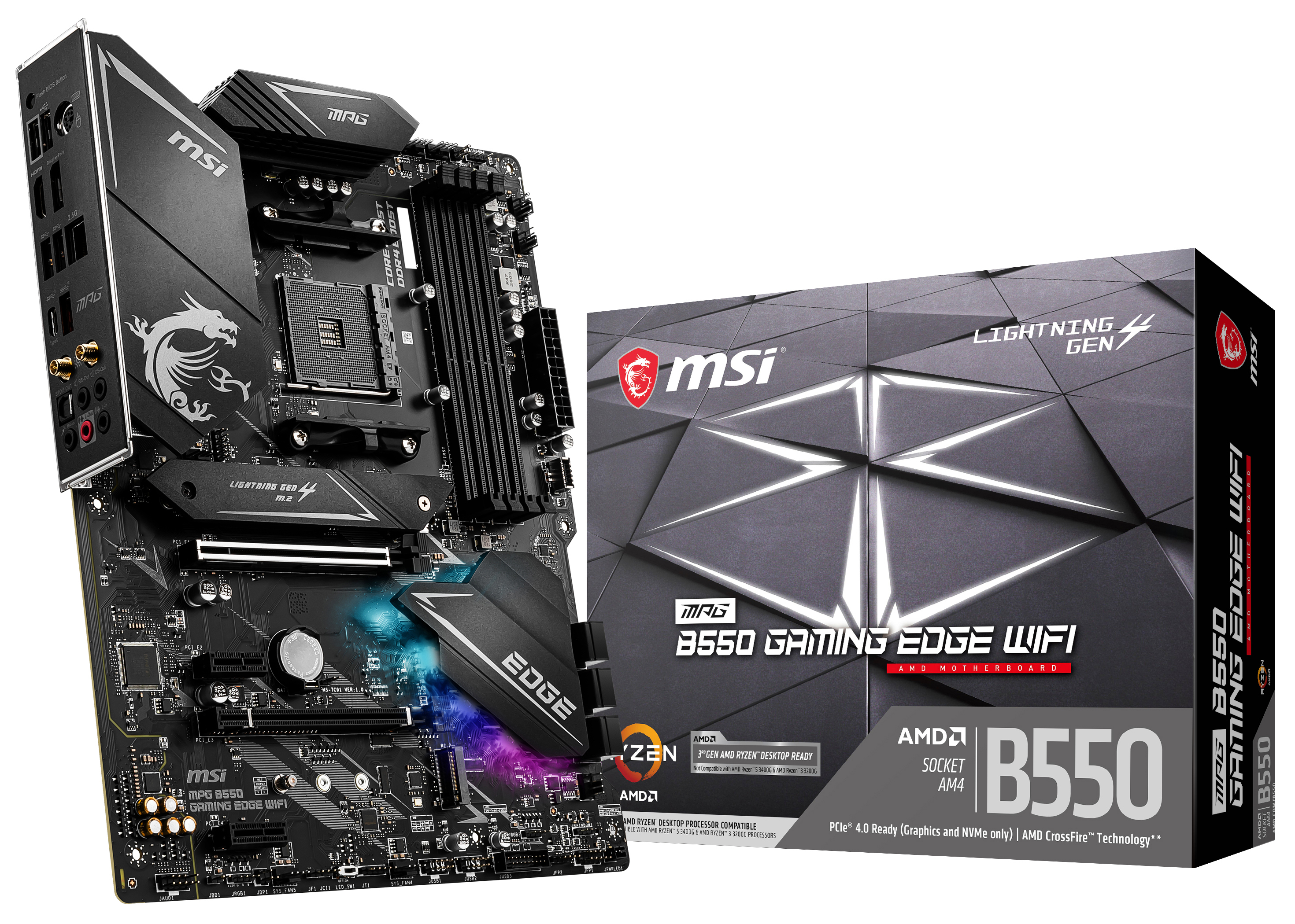 MSI MPG B550 GAMING EDGE WIFI (7C91-008R) Mainboard Schwarz