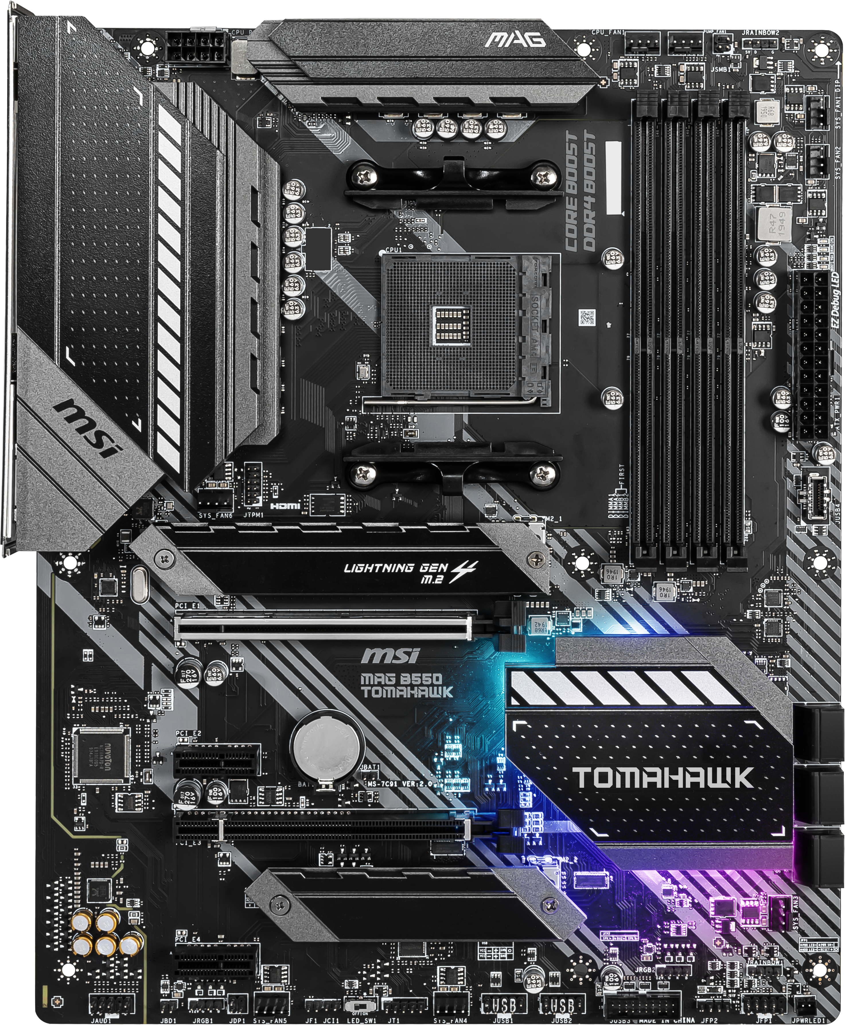 MSI MAG B550 TOMAHAWK (7C91-001R) Mainboard Schwarz
