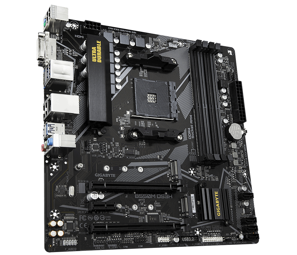 GIGABYTE B550M DS3H Mainboard Schwarz