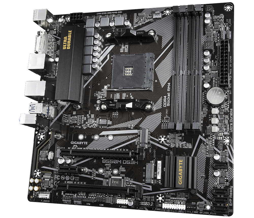 GIGABYTE B550M DS3H Mainboard Schwarz