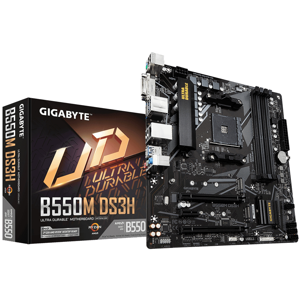 GIGABYTE B550M DS3H Mainboard Schwarz