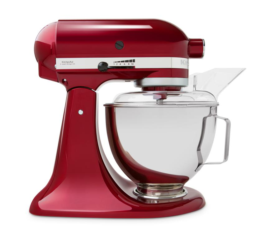 Robot de cocina - KitchenAid 5KSM45EGD, Artisan, Bol 4.3 L, Potencia 275 W, Acción planetaria, Rojo