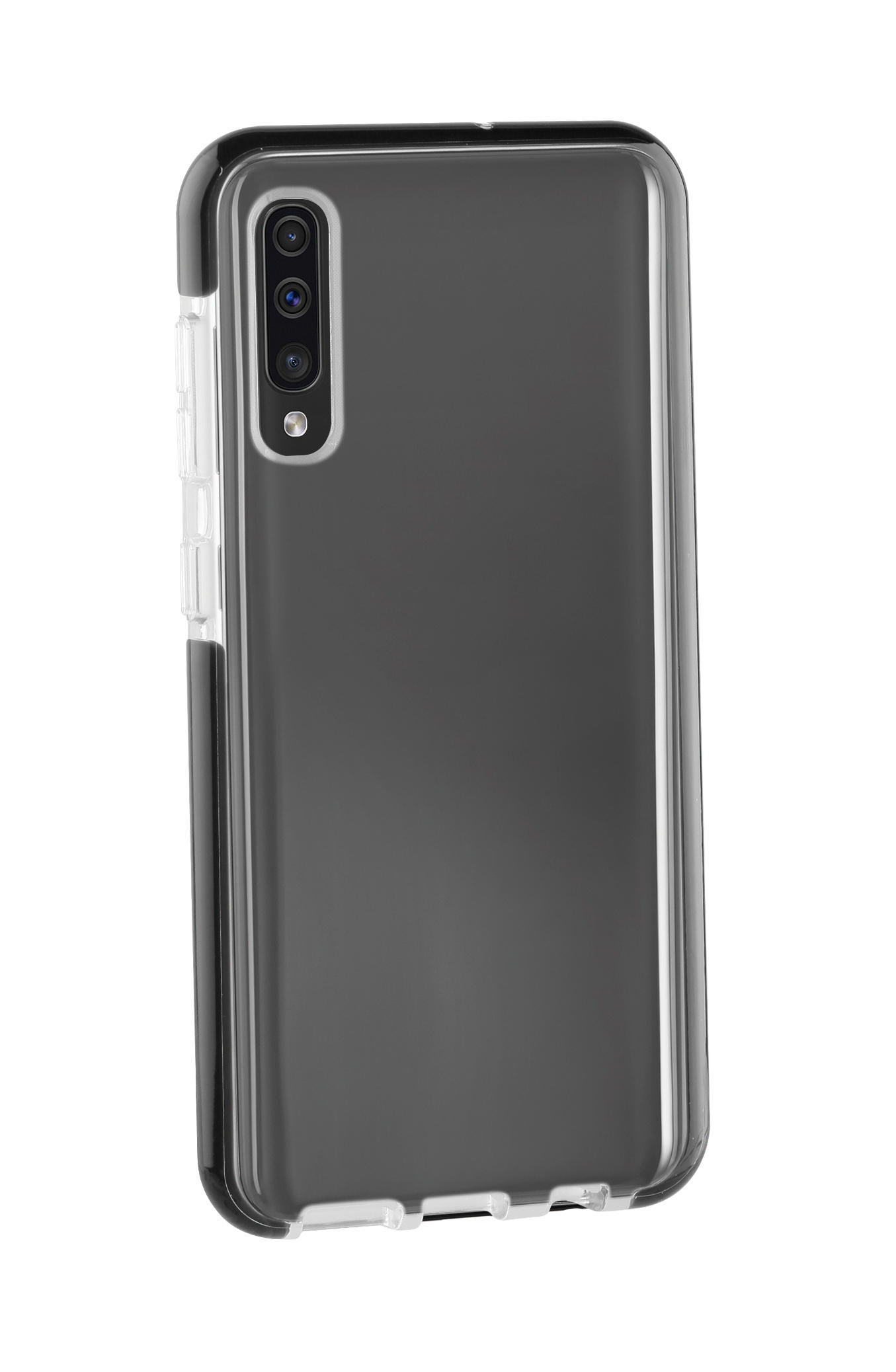 VIVANCO Samsung, Transparent mit Solid, Rahmen A50, Backcover, Rock Galaxy schwarzem