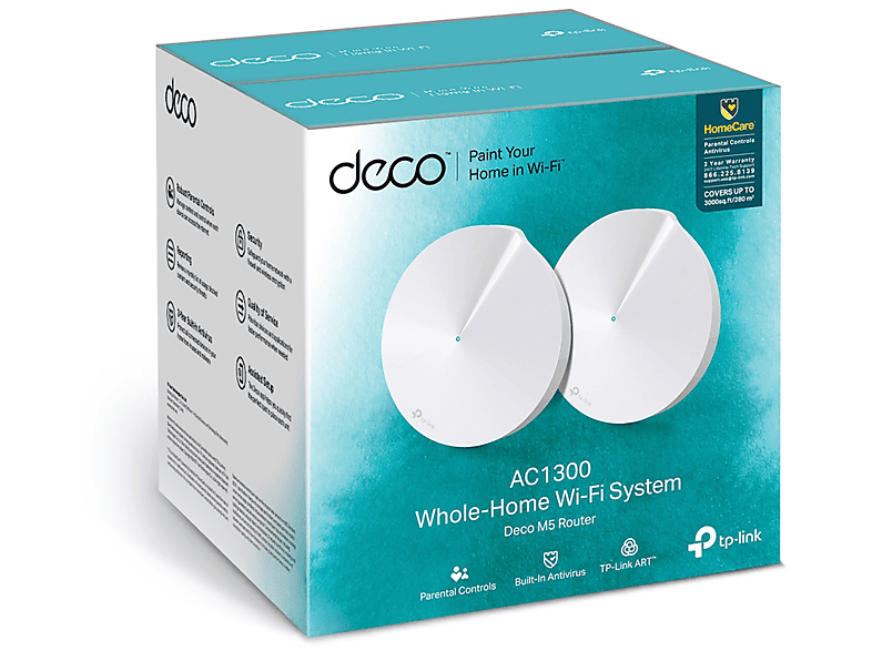 TP-LINK Deco M5 (2-Pack) AC1300 Mesh 2’li Wi-Fi Sistemi Beyaz_3