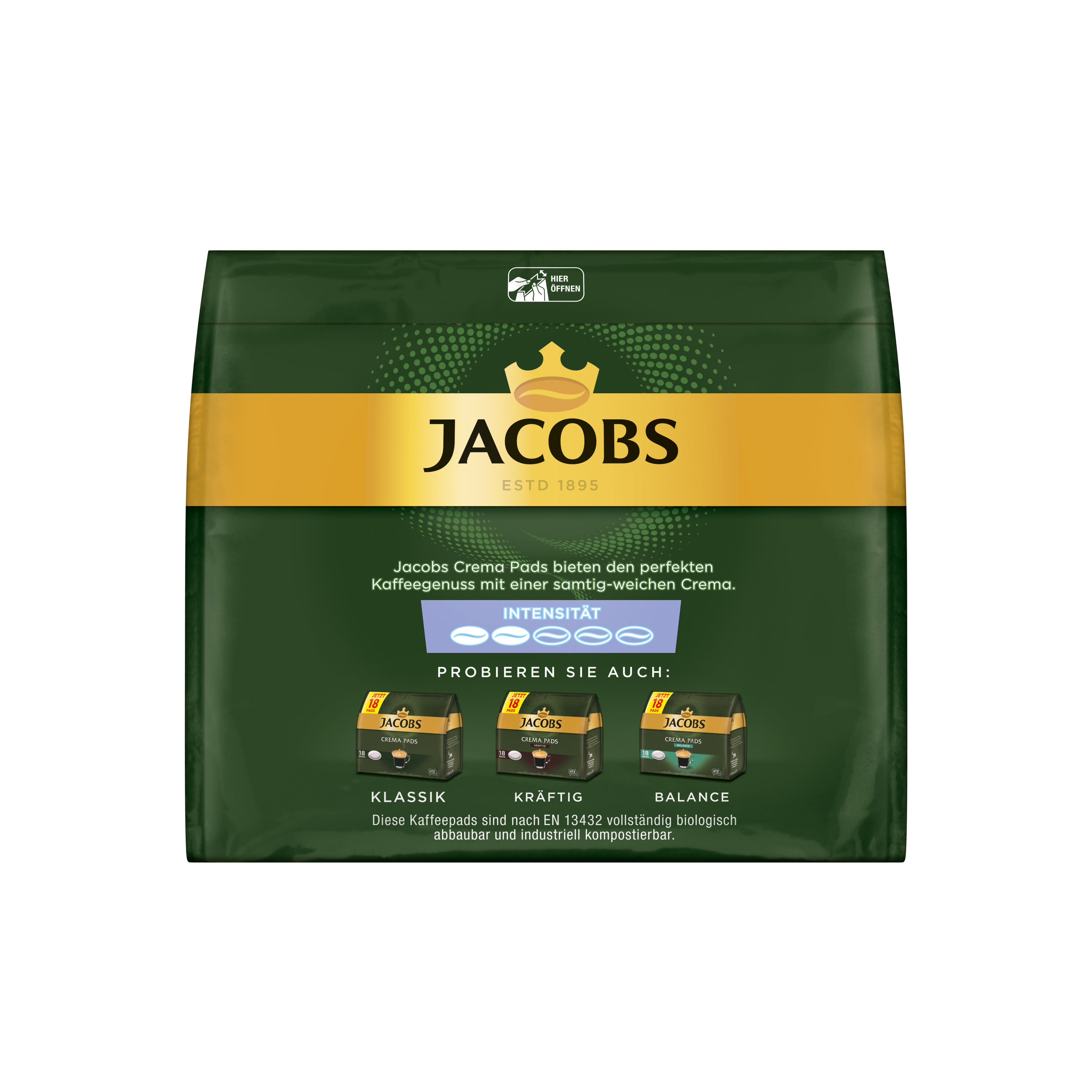 JACOBS 4056758 CREMA MILD UTZ Kaffeepads 