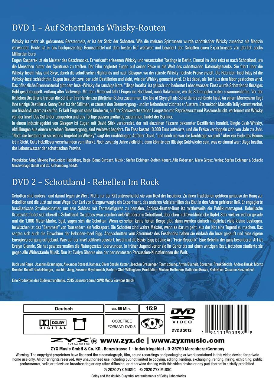 Eine DVD-Hülle mit Text auf Deutsch und Englisch, die ein Bild einer malerischen Aussicht zeigt.