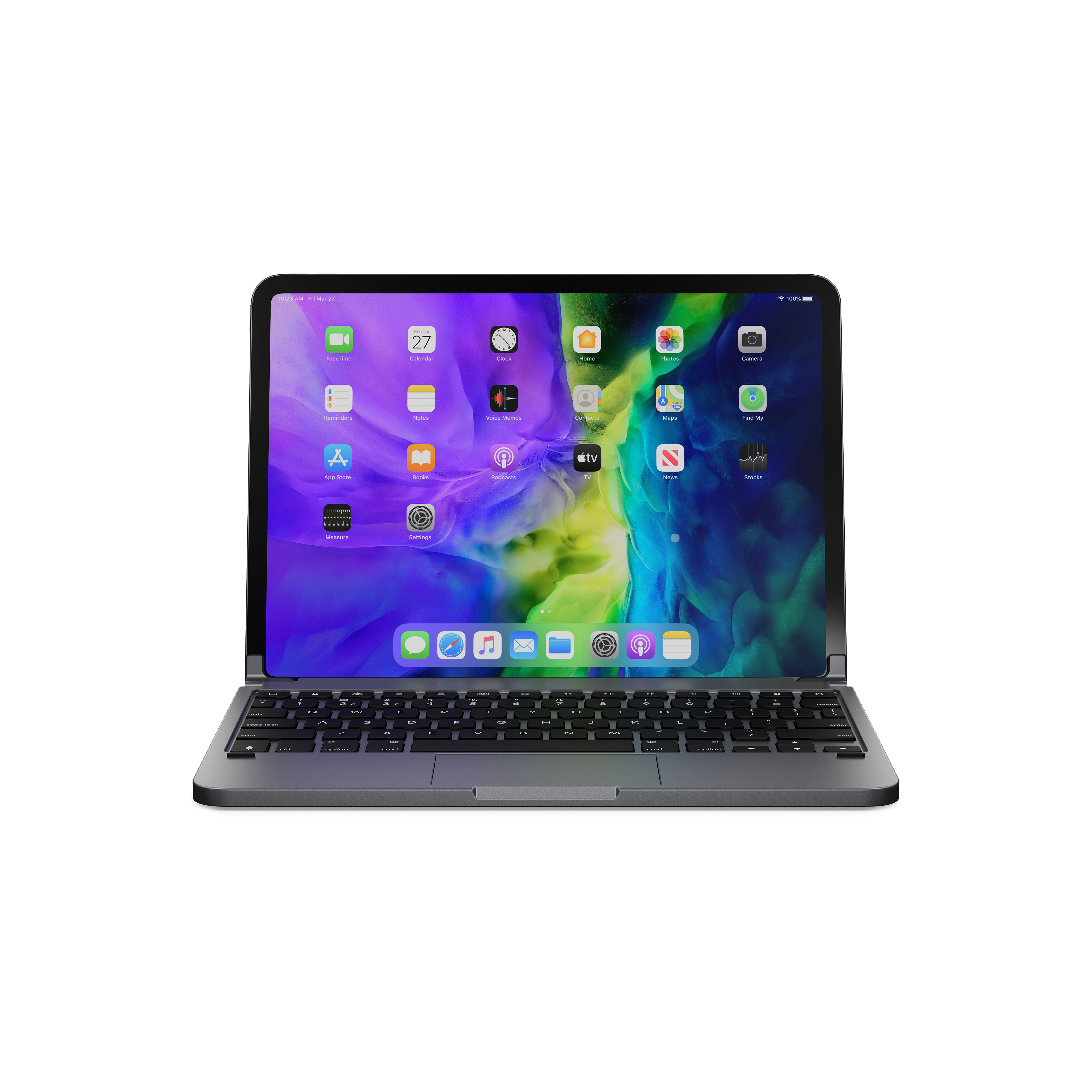 BRYDGE 11 Pro+ - Bluetooth Tastatur für das iPad Pro 11" (1., 2., 3. Generation) mit Trackpad, QWERTZ, Apple, iPad Pro 11 (2018 & 2020), Space/Grau