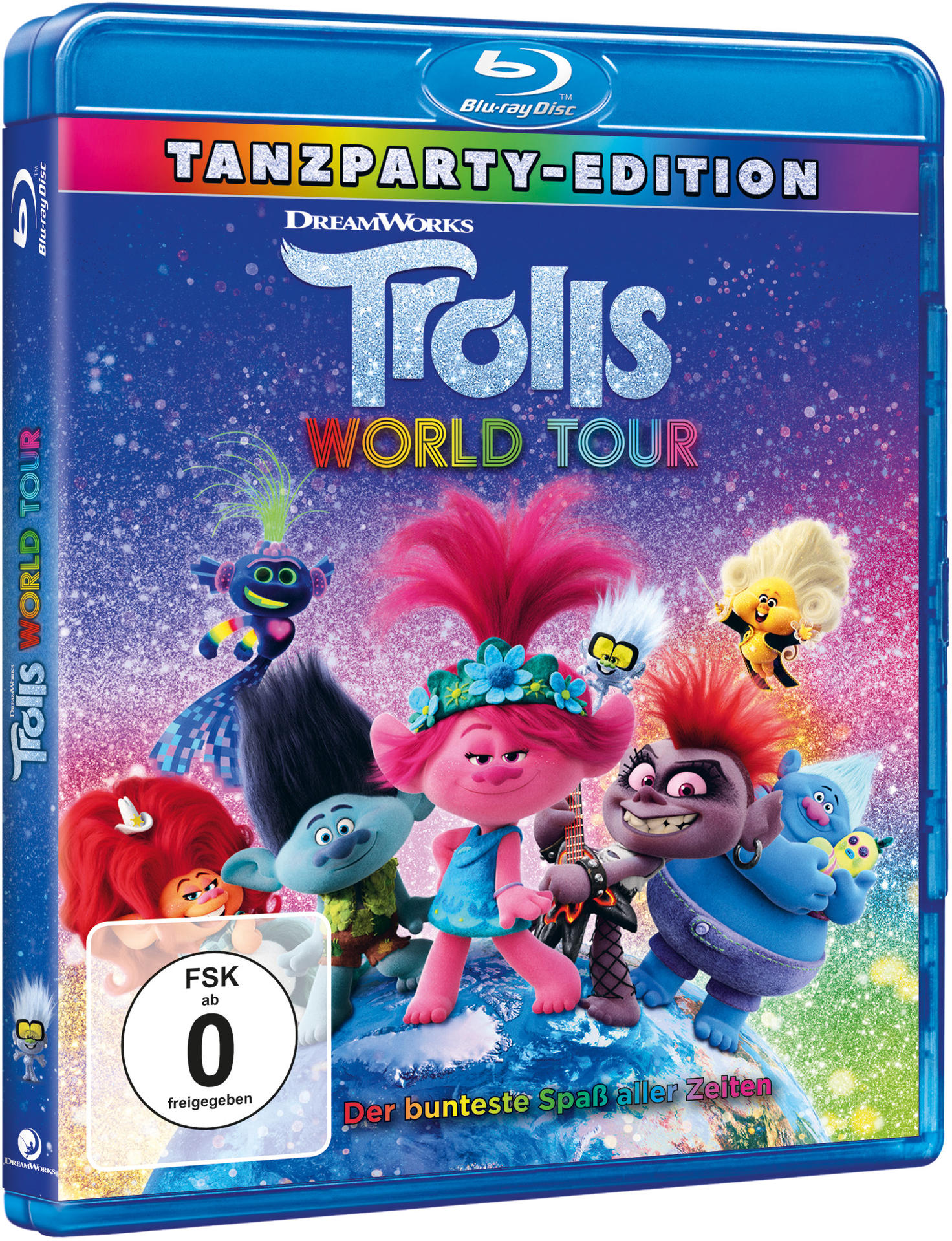 Blu-ray Disc-Cover mit mehreren animierten Charakteren. Der Hintergrund ist eine Weltraum-Illustration.