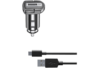 CELLULARLINE CBRKIT10WTYCK - Caricatore per auto USB (Nero/Grigio)