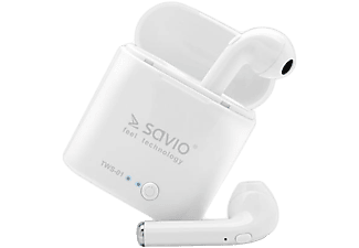 SAVIO TWS-01 Bluetooth fülhallgató - fehér