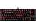 REDRAGON K552-2 Kumara mechanikus gamer billentyűzet piros LED háttérvilágítással, barna kapcsolós, HU