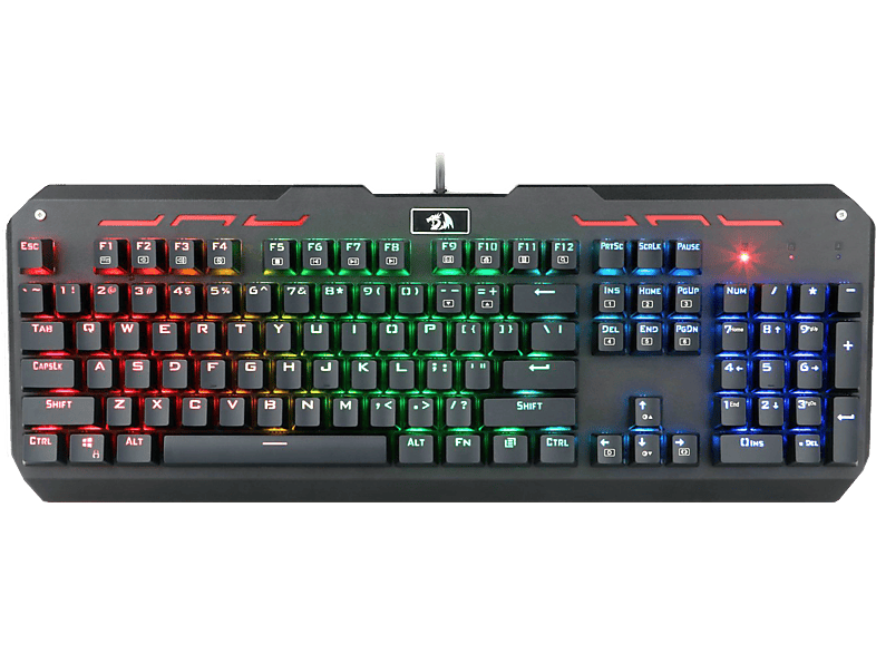 REDRAGON K559 Varuna RGB 104 gombos mechanikus gamer billentyűzet, kék kapcsolós, HU