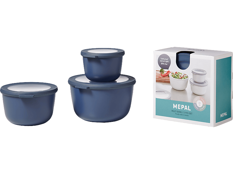 MEPAL 3-teilig 106231016800 Cirqula hoch Dunkelblau Multischüssel-Set