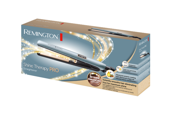 Caja de la plancha Remington Shine Therapy PRO.