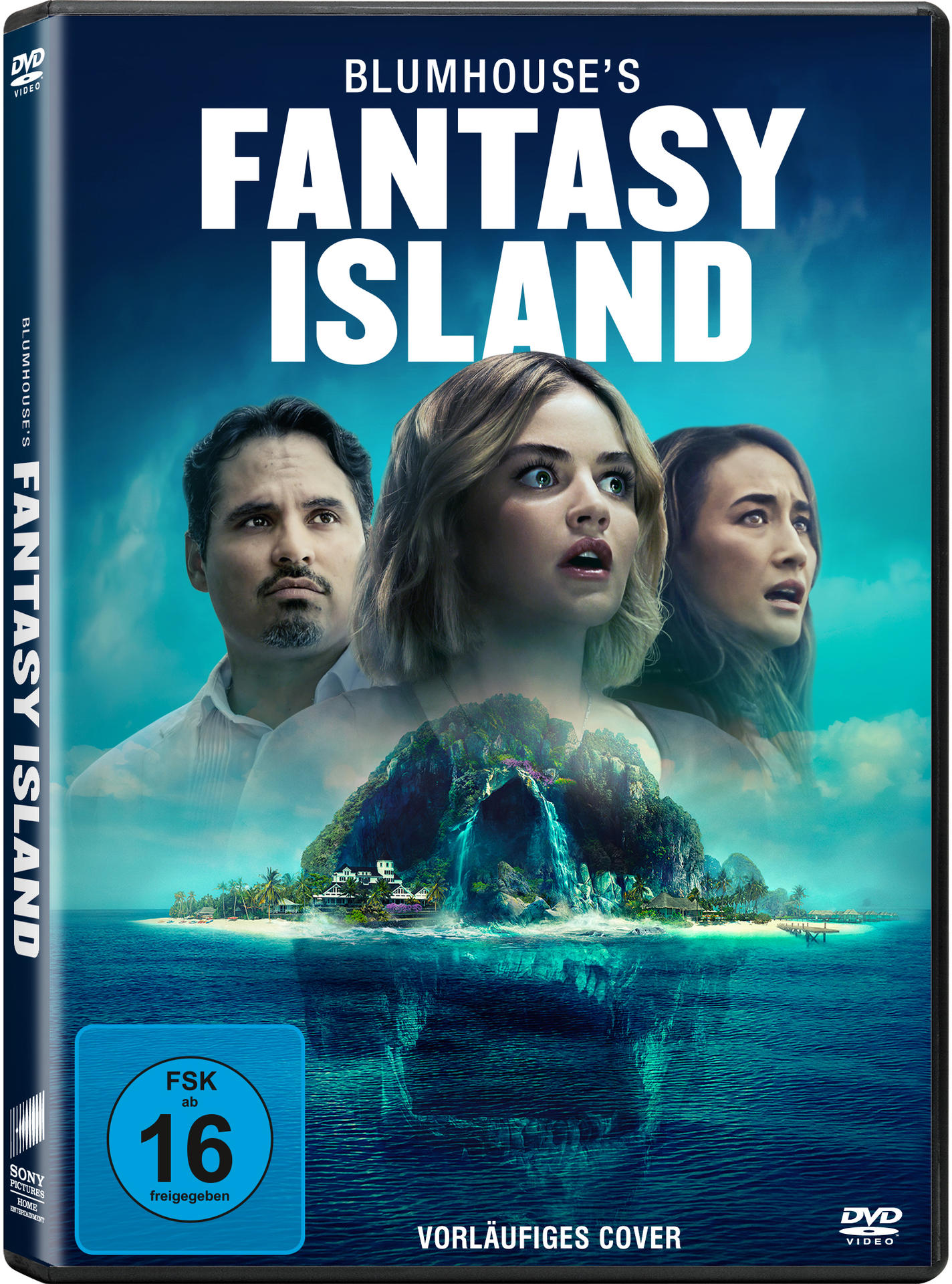 DVD-Cover mit drei Personen, Dschungelhintergrund und Text.