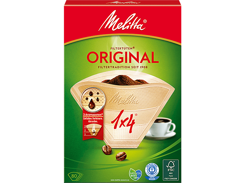 Melitta Filtertüten 1x4 (80 Stk)