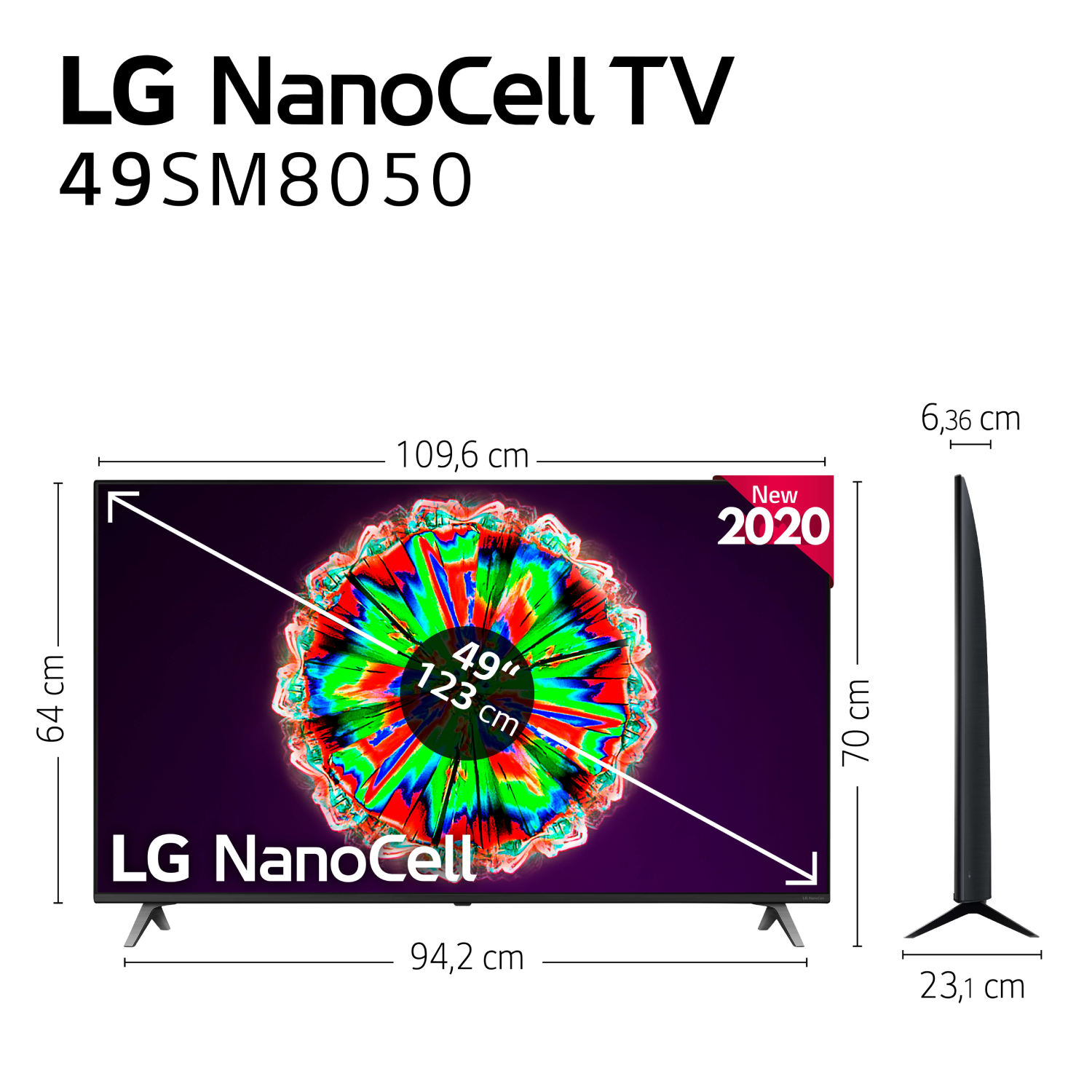 TV LED 49" - LG 49SM8050PLC, Smart TV 4K UHD NanoCell, IA, HDR10 Pro, HLG, Ultra Surround, Bluetooth, WiFi