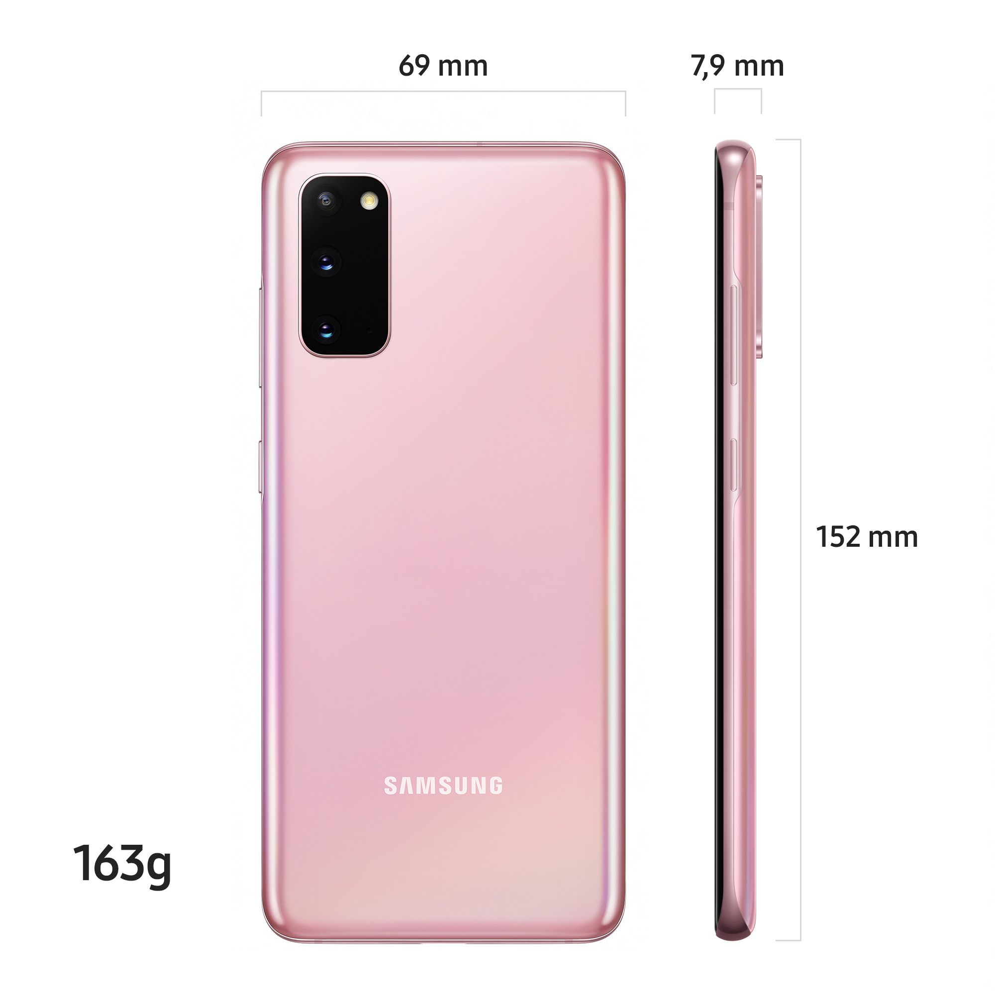 Móvil | Samsung Galaxy S20 5G, Rosa, 128 GB, 12 GB RAM, 6.2