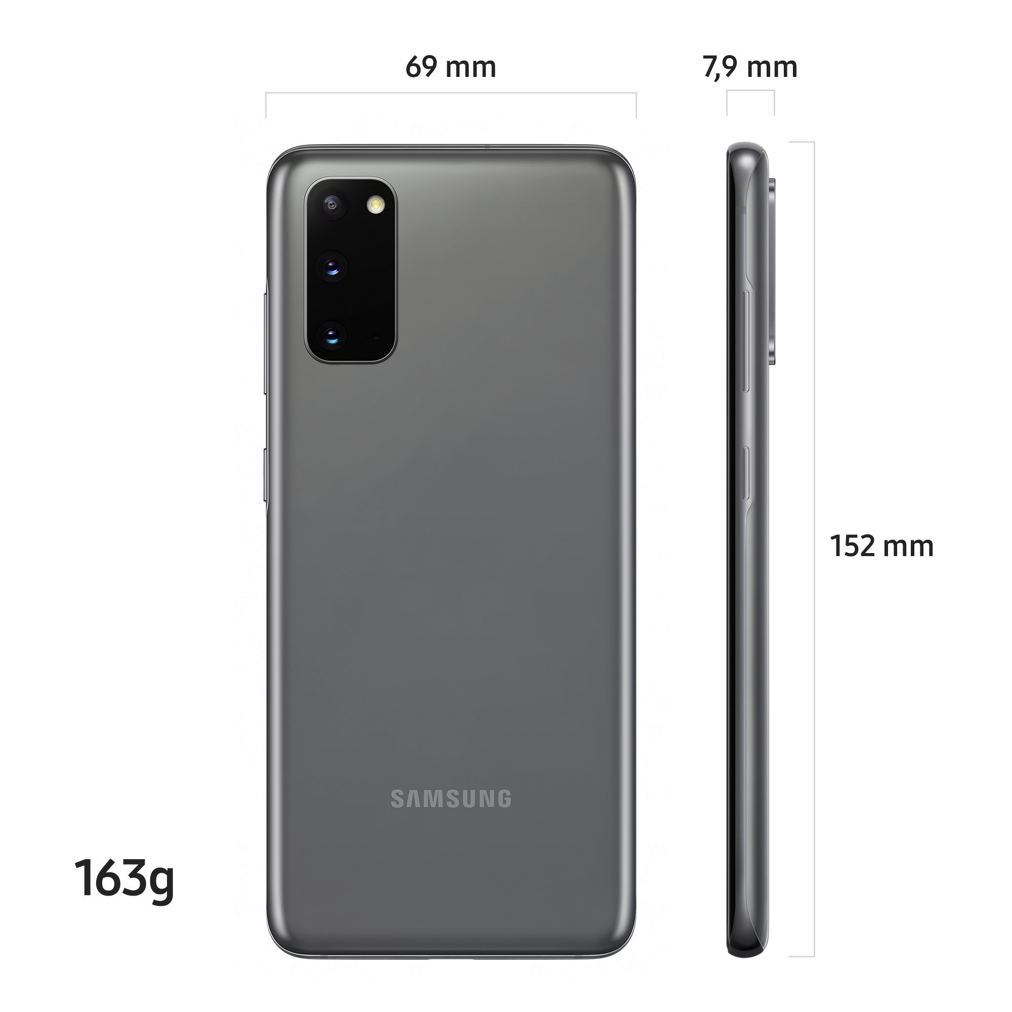 Móvil - Samsung Galaxy S20 4G, Gris, 128 GB, 8 GB RAM, 6.2" AMOLED 120 Hz, Exynos 990, 4000 mAh, Android