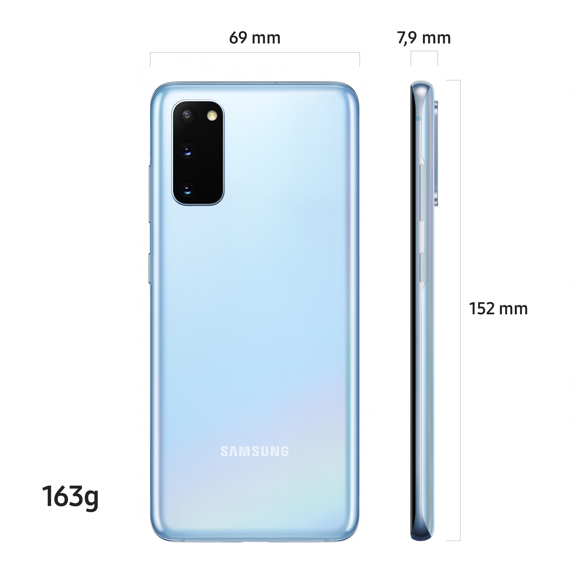 Móvil - Samsung Galaxy S20 4G, Azul, 128 GB, 8 GB RAM, 6.2" AMOLED 120 Hz, Exynos 990, 4000 mAh, Android
