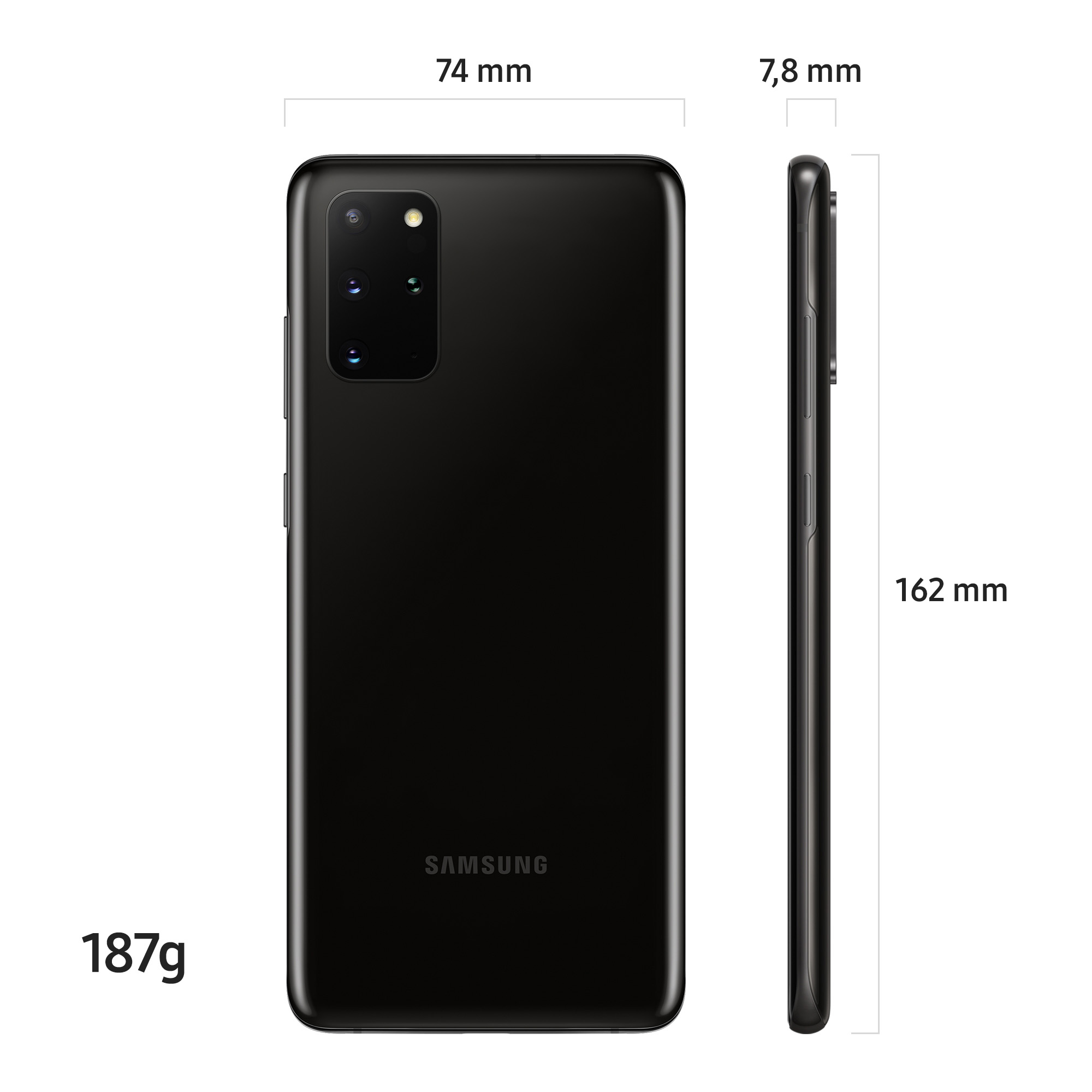 Móvil - Samsung Galaxy S20+ 5G, Negro, 128 GB, 12 GB RAM, 6.7" AMOLED 120Hz, Exynos 990, 4500 mAh, Android