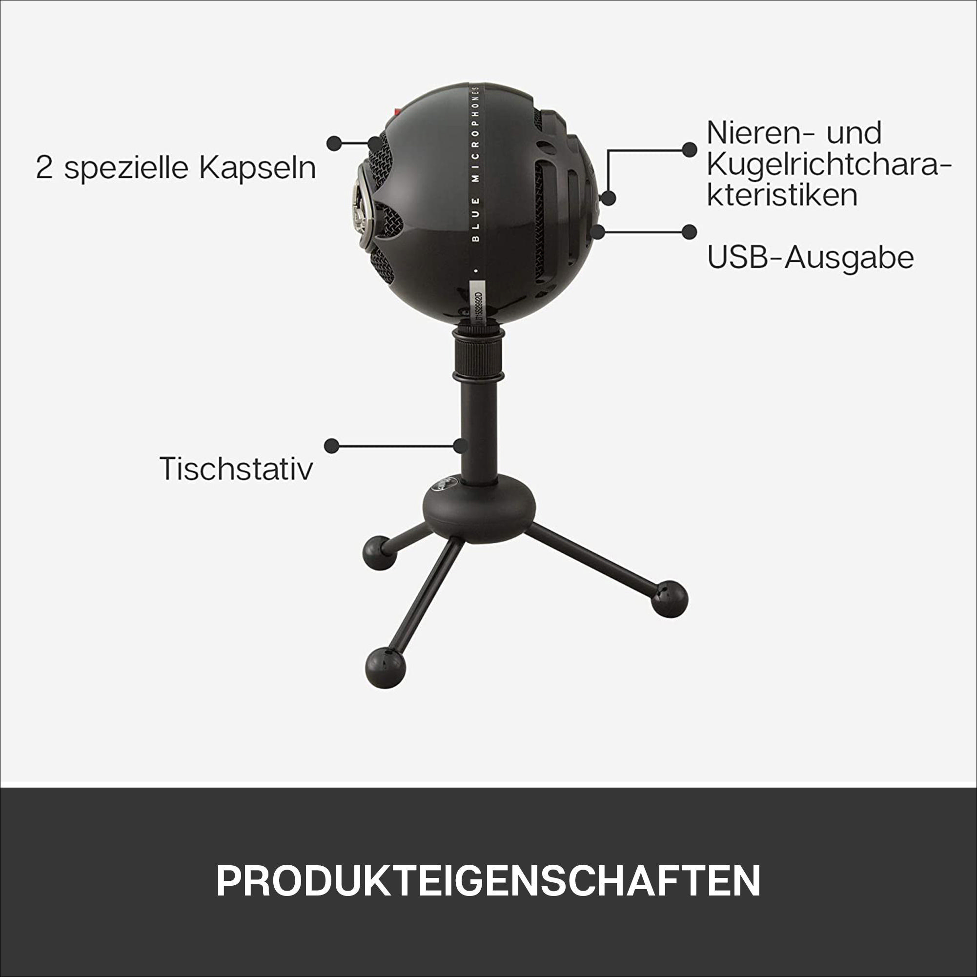 USB BLUE Textured MICROPHONES Snowball Schwarz - Mikrofon,