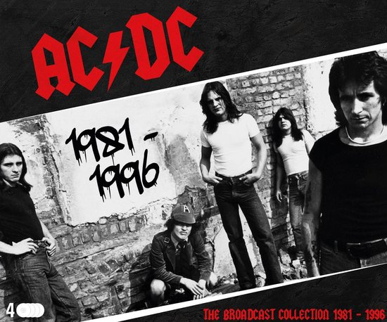 Albumhoes: AC/DC bandleden in zwart-wit, met de tekst 1981-1996.