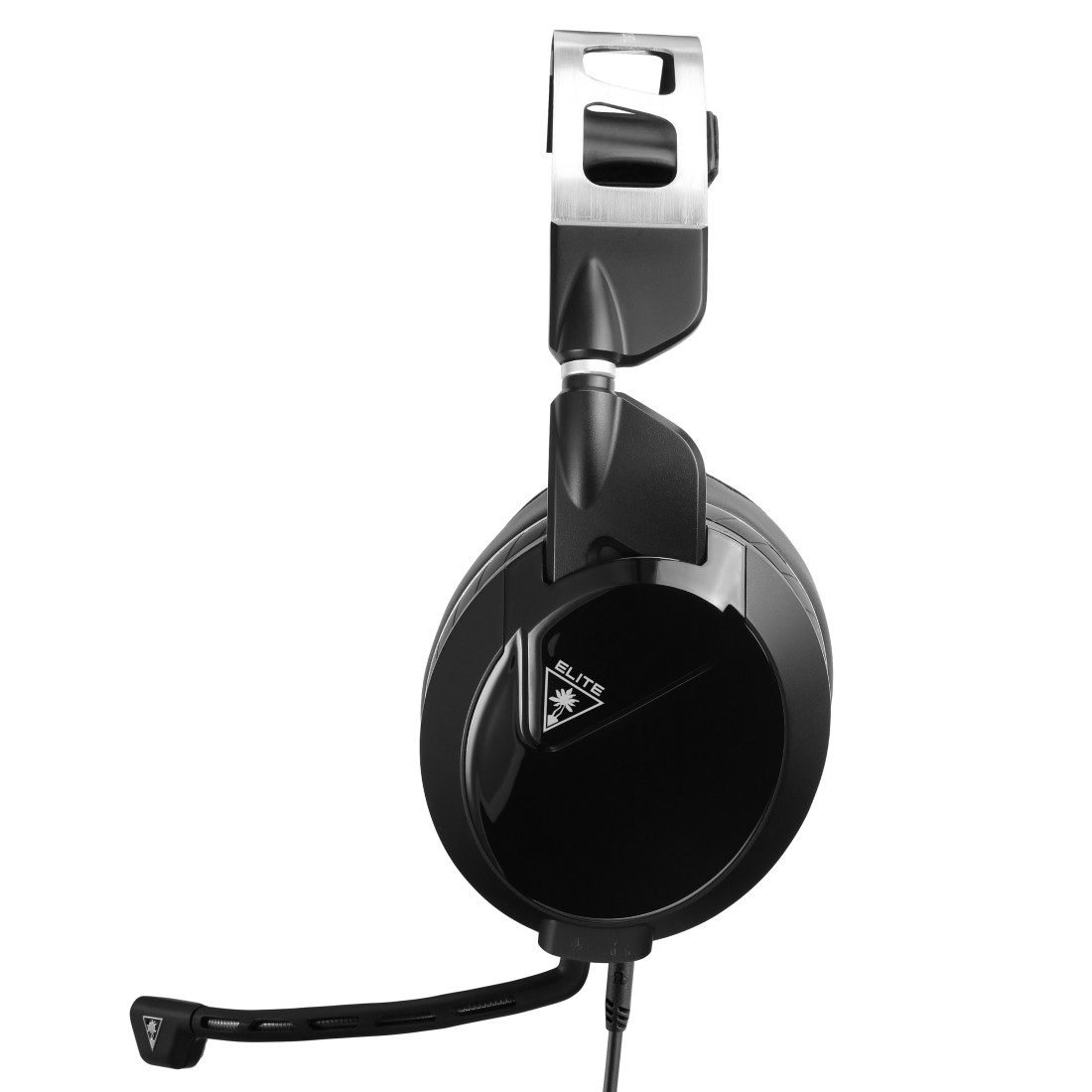 Schwarzes Gaming-Headset mit Mikrofon.