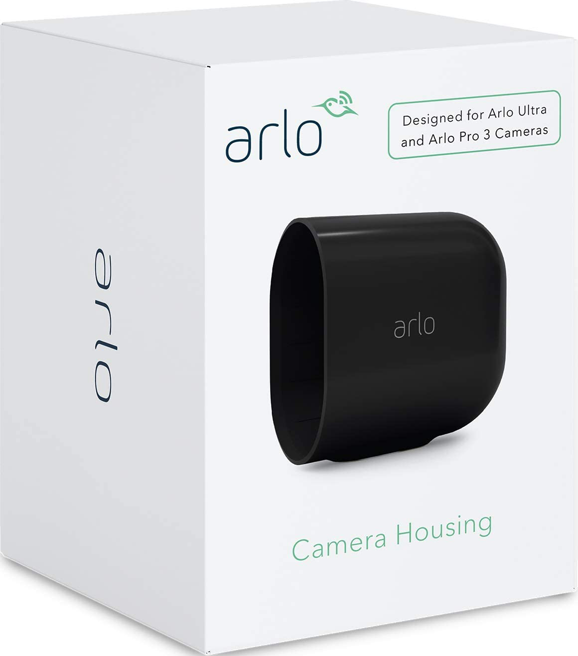 Eine weiße Box mit dem Arlo-Logo, entworfen für Arlo Ultra und Pro 3 Kameras.