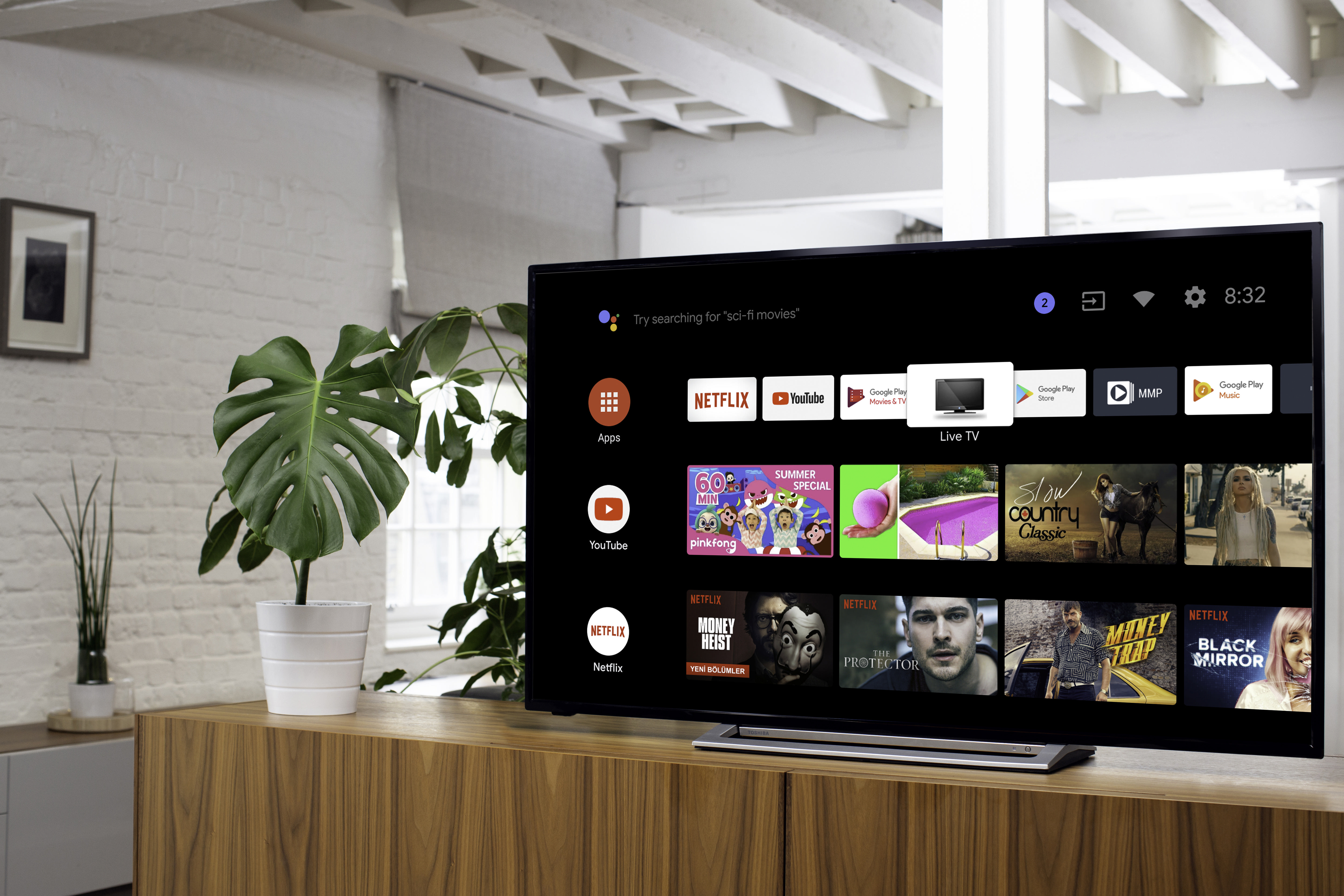 TOSHIBA 55UA3A63DG LED TV (Flat, 55 Zoll / 139 cm, UHD 4K, SMART TV, Android TV 9.0)