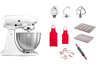 KITCHENAID K45 CLASSIC WHITE FAMILY BUNDLE - Küchenmaschine (Weiss/Edelstahl)