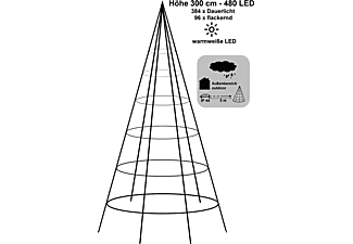 FHS 35240 Galaxy LED Tannenbaum Leuchtdekoration, Schwarz, Warmweiß