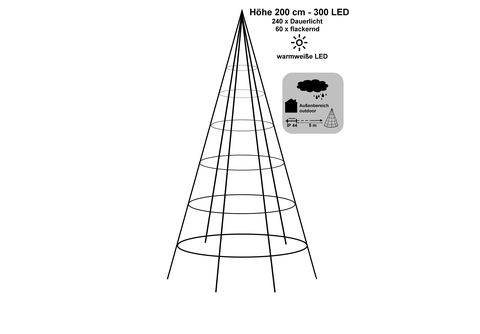 Galaxy LED-Tannenbaum 200cm mit 240 warmweißen und 60 blinkenden