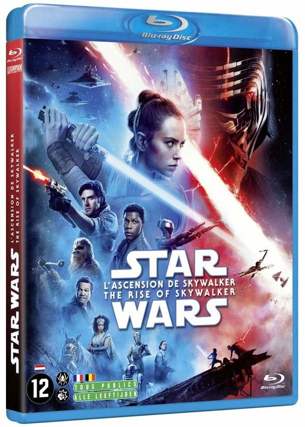 Blu-ray box of Star Wars: The Rise of Skywalker. Group of actors on the cover.