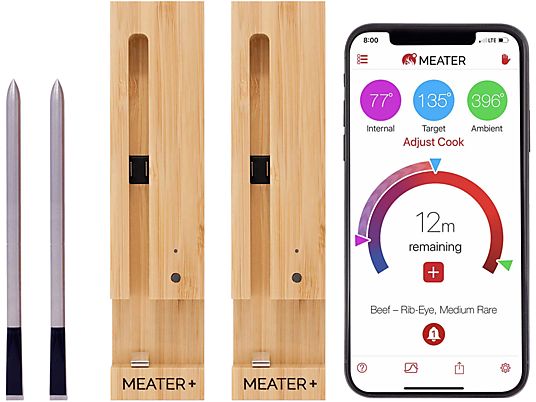 APPTIONLABS Meater+ - Thermomètre à viande (Argent)