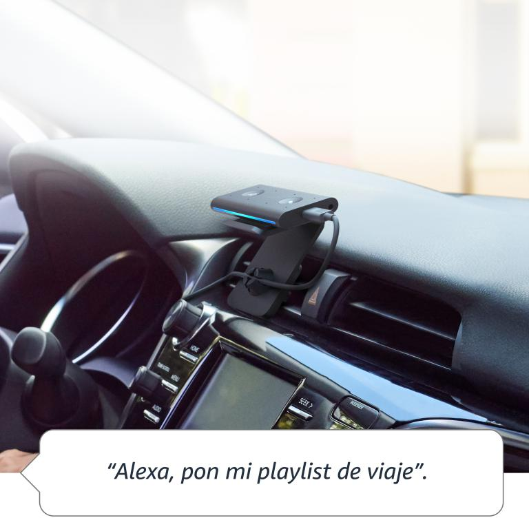 Panel con un dispositivo Alexa conectado, con un bocadillo de diálogo.