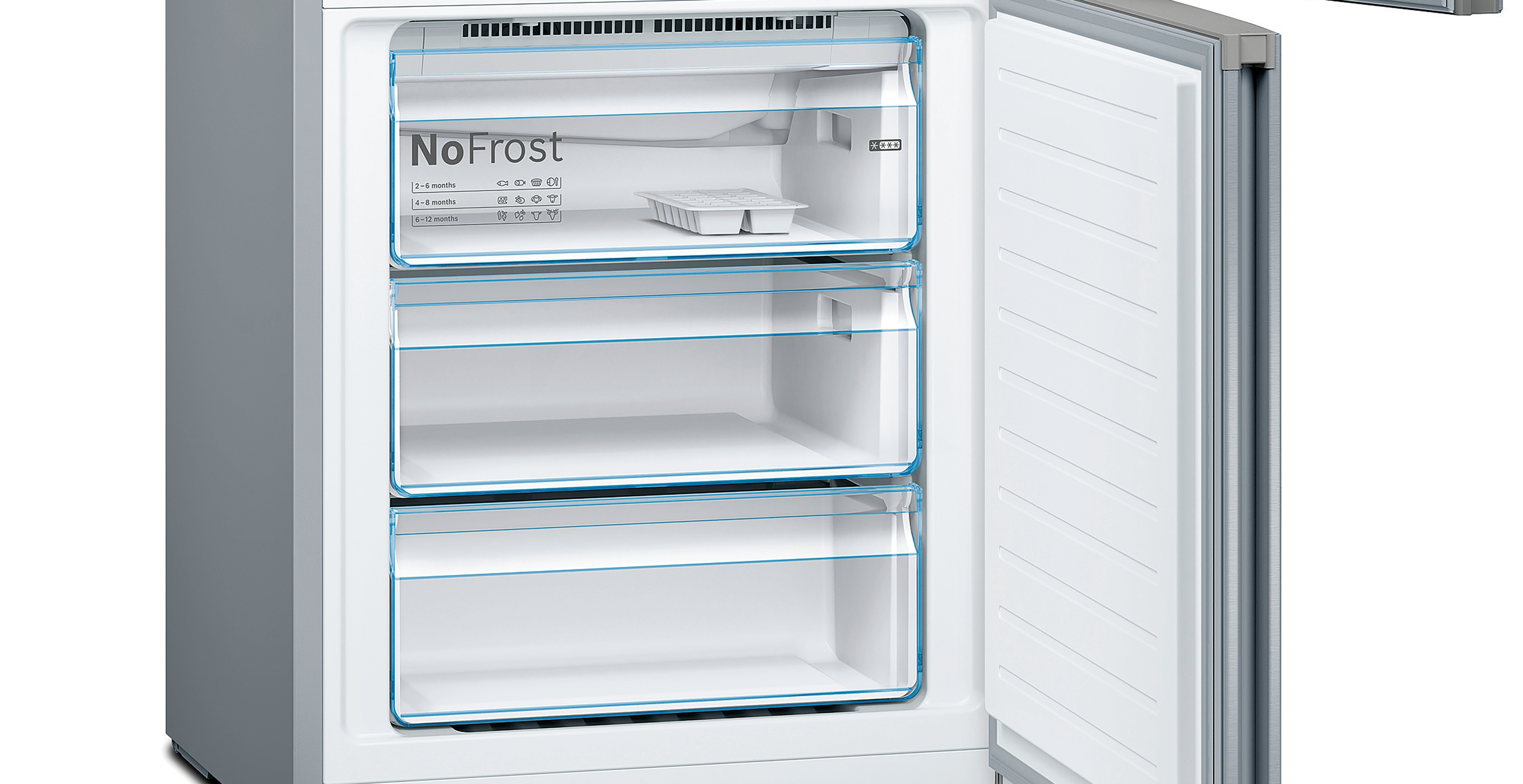 BOSCH KGN49XIEA Serie 4 Kühlgefrierkombination (E, 466 l, 2030 mm hoch, Inox-antifingerprint)