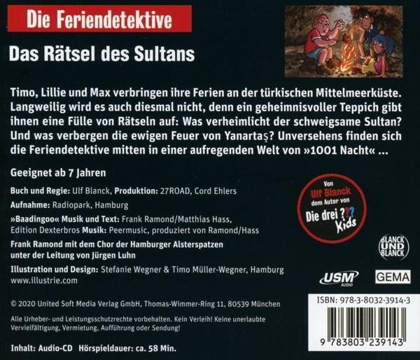 Die Rückseite eines Buches auf Deutsch. Es enthält Text und Illustrationen im cartoonartigen Stil.