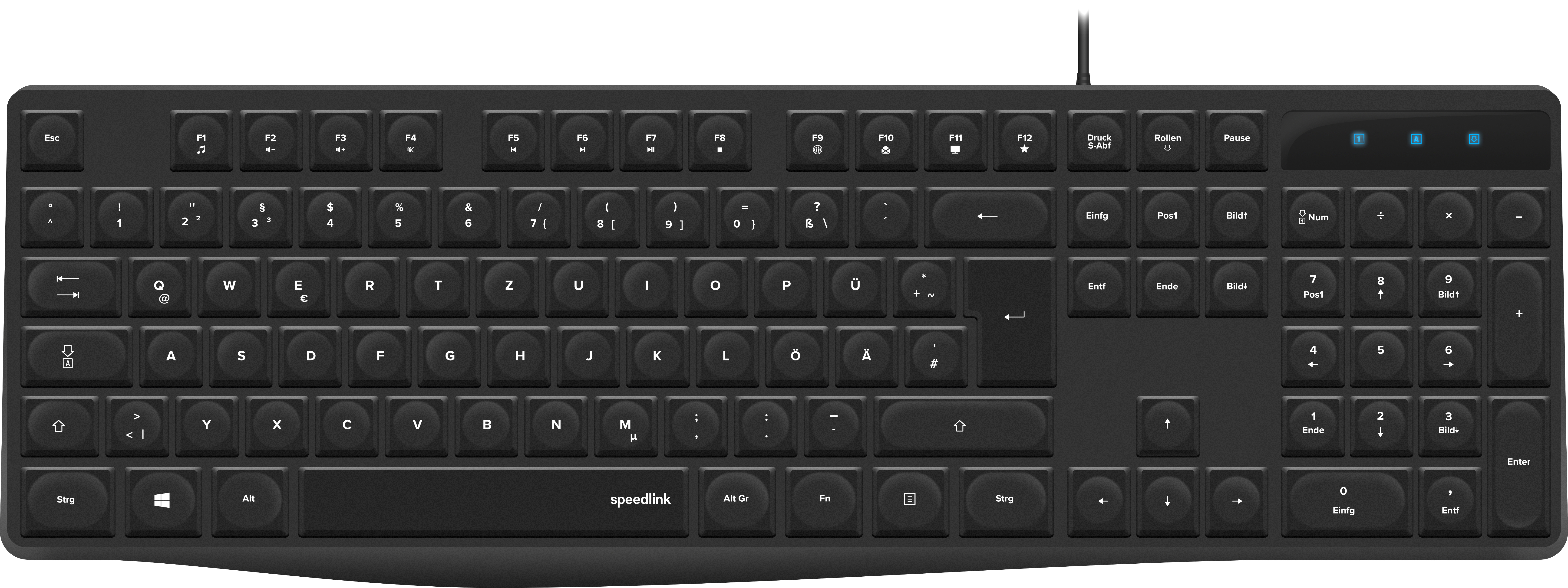 SL-640007-BK, Rubberdome, Schwarz Tastatur, SPEEDLINK kabelgebunden,