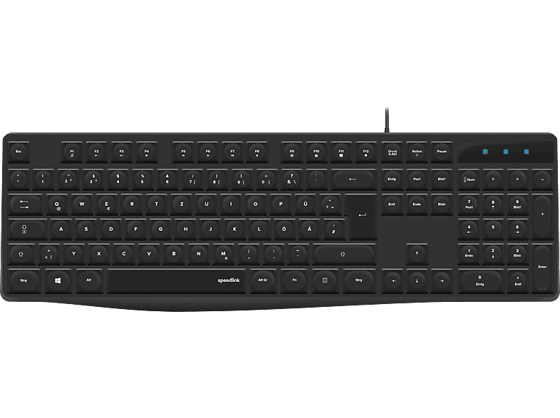 SPEEDLINK SL-640007-BK, Tastatur, Rubberdome, kabelgebunden, Schwarz