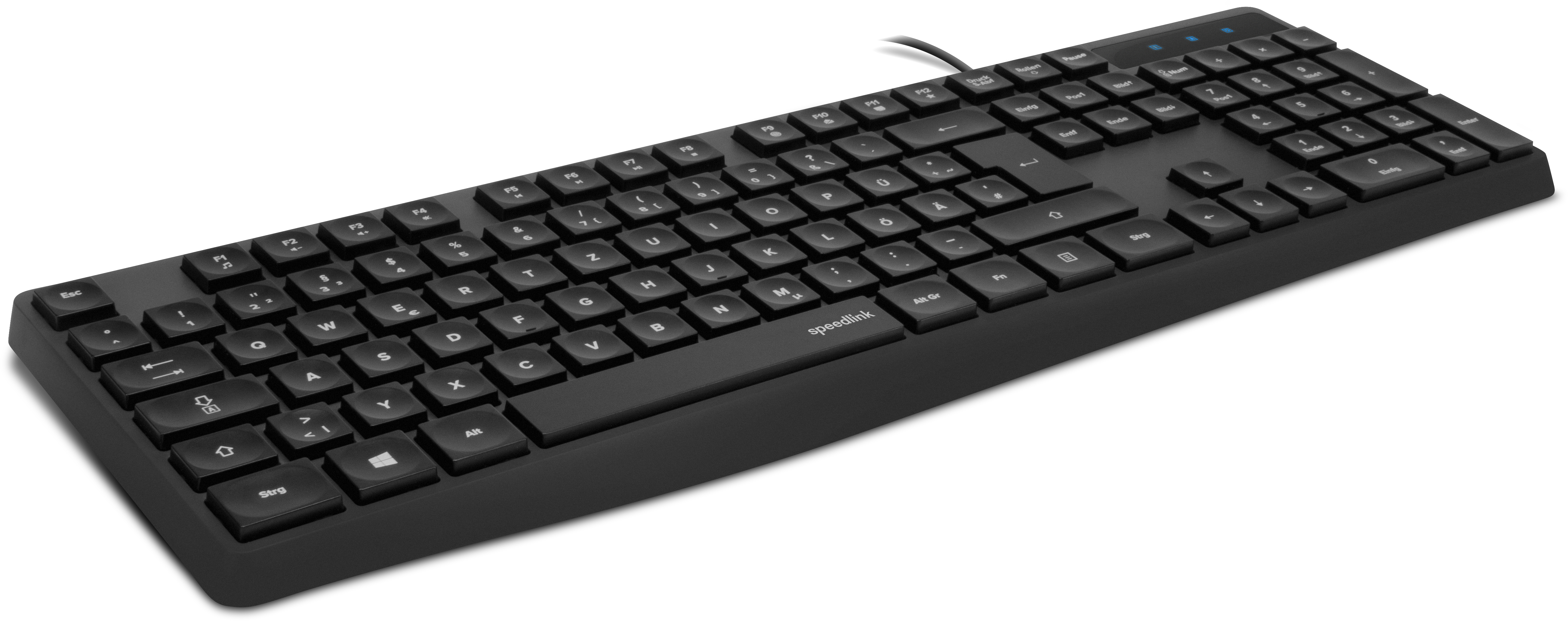 SPEEDLINK SL-640007-BK, Tastatur, Rubberdome, kabelgebunden, Schwarz