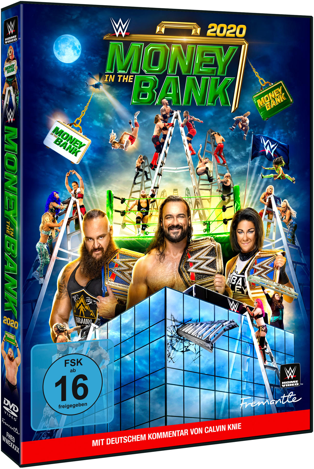 DVD-Hülle mit einem Wrestling-Event-Poster, auf dem ein Wrestler einen Gürtel hält.