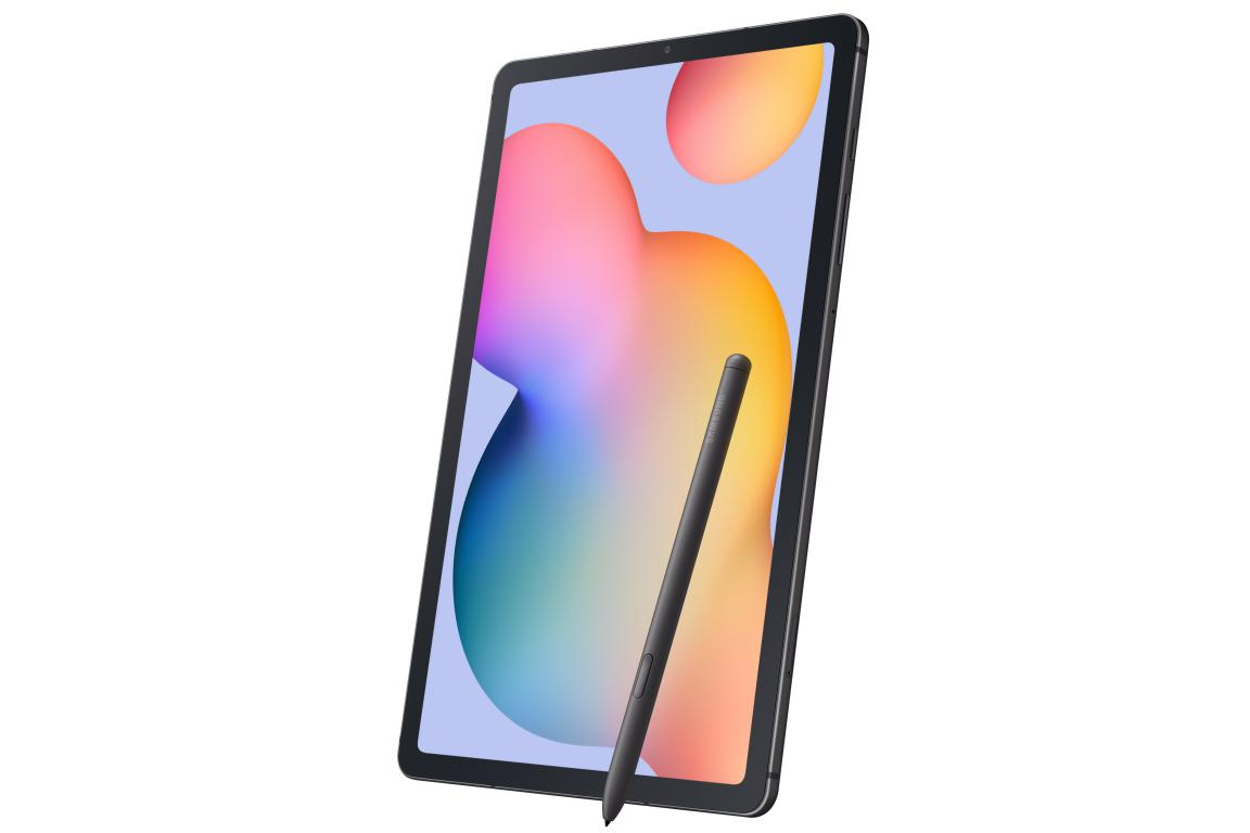 Se muestra una tableta con un lápiz óptico, con un fondo colorido mostrado.