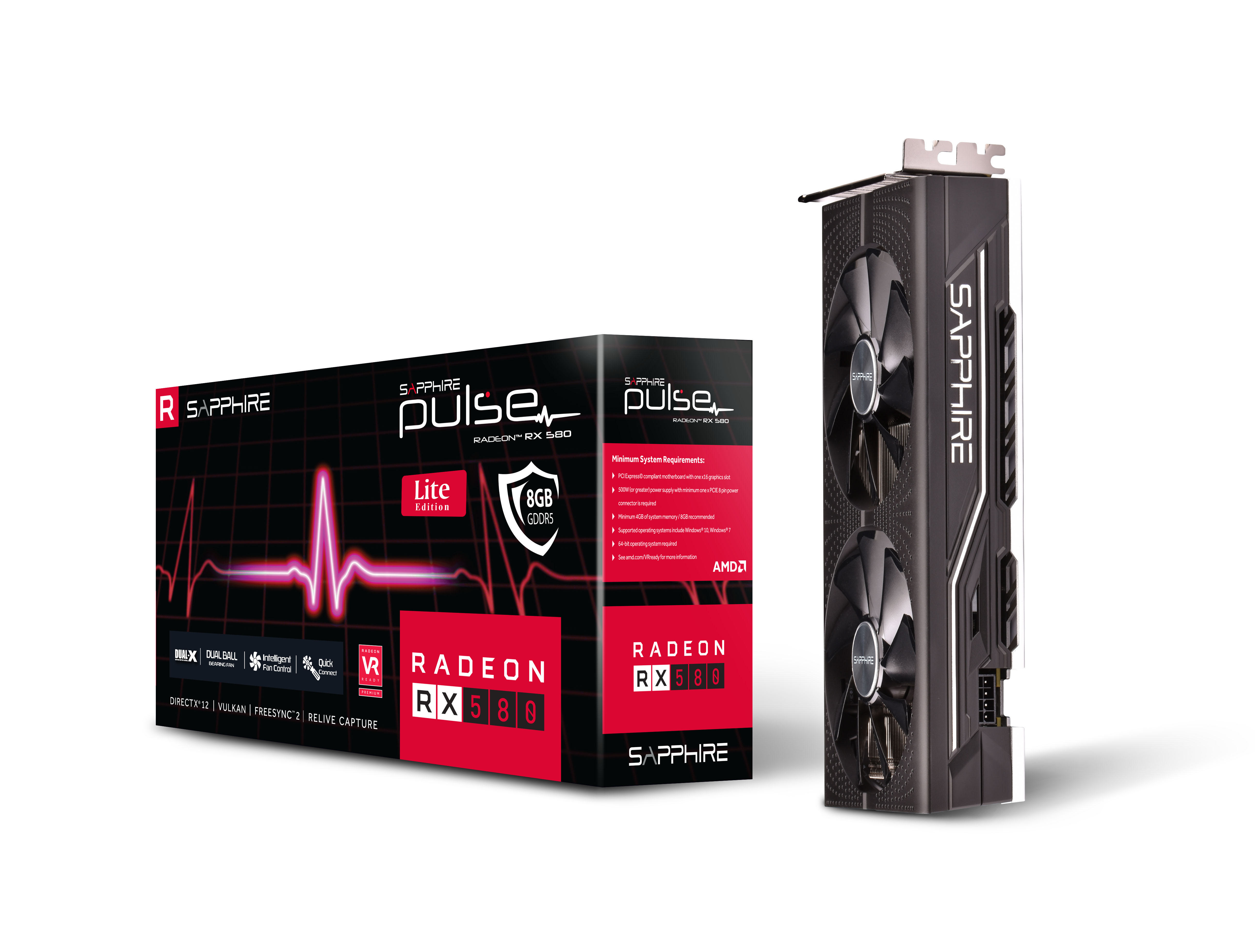 580 Radeon SAPPHIRE PULSE (AMD, Grafikkarte) 8GB OC RX LITE (11265-67-20G)