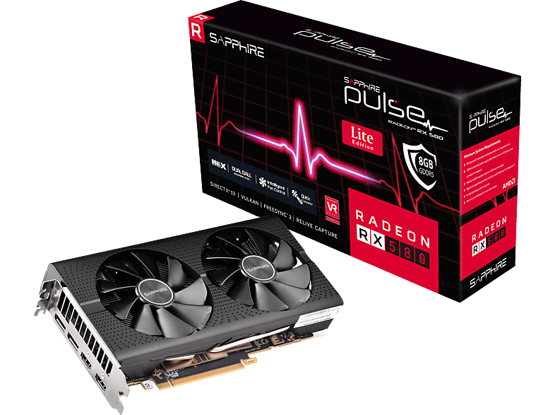 580 Radeon SAPPHIRE PULSE (AMD, Grafikkarte) 8GB OC RX LITE (11265-67-20G)