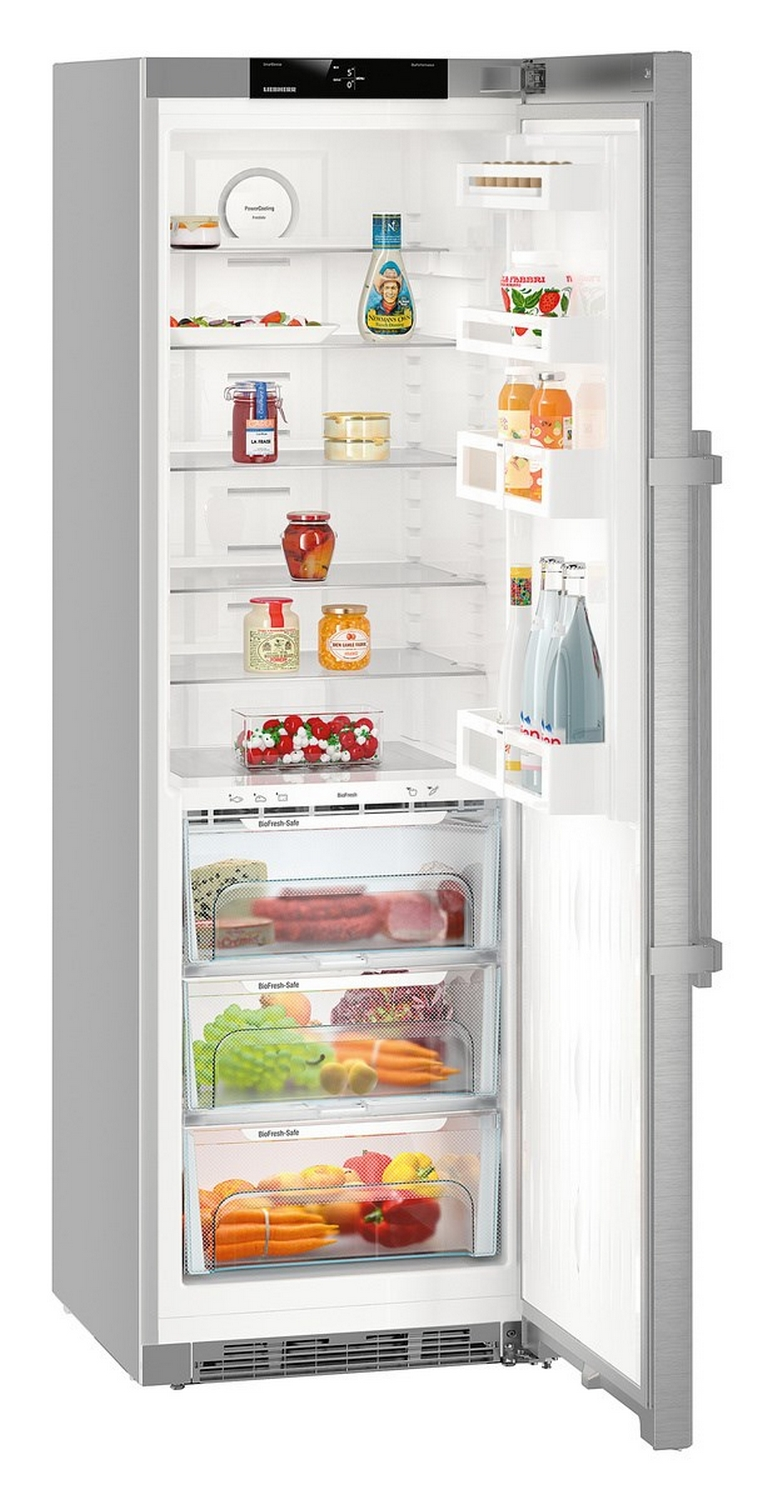 Frigorífico una puerta - Liebherr KBef 4330, BioFresh, 366 l, Independiente, 37 dB, Plata