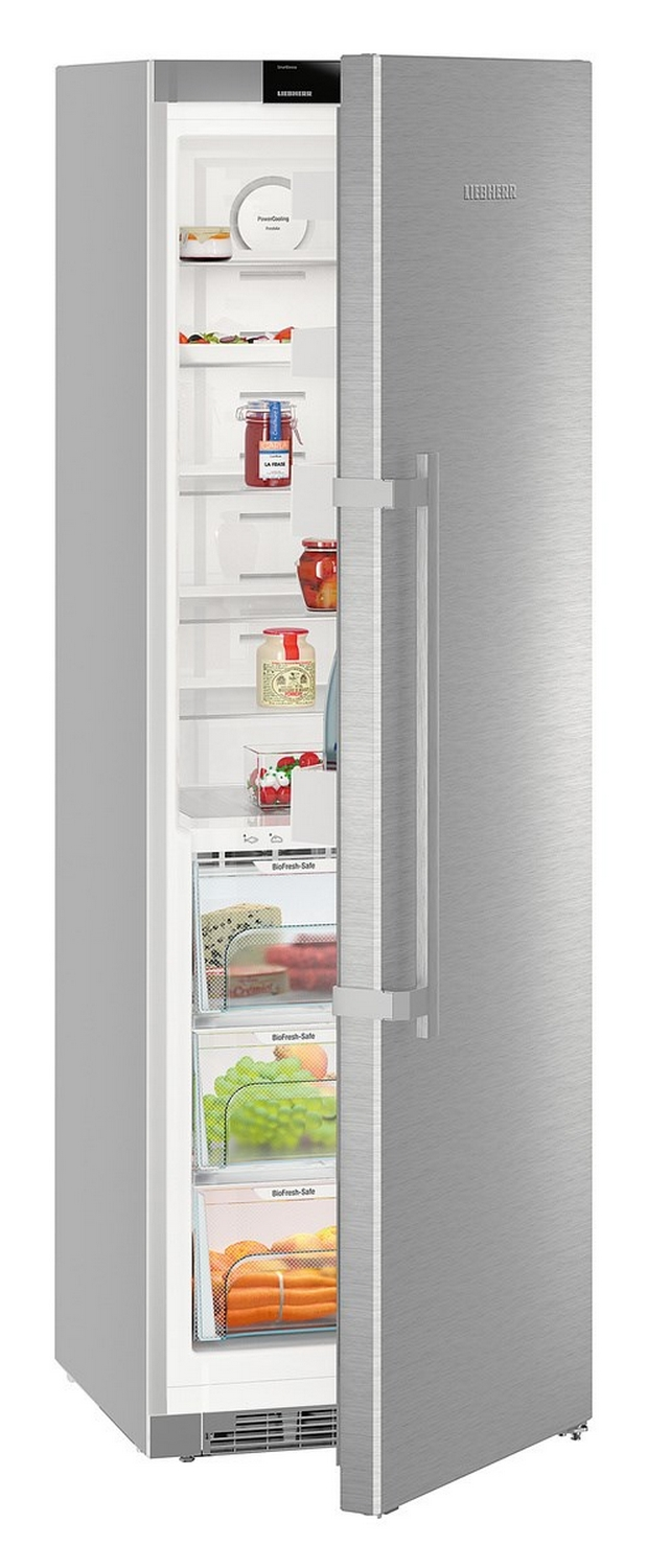 Frigorífico una puerta - Liebherr KBef 4330, BioFresh, 366 l, Independiente, 37 dB, Plata