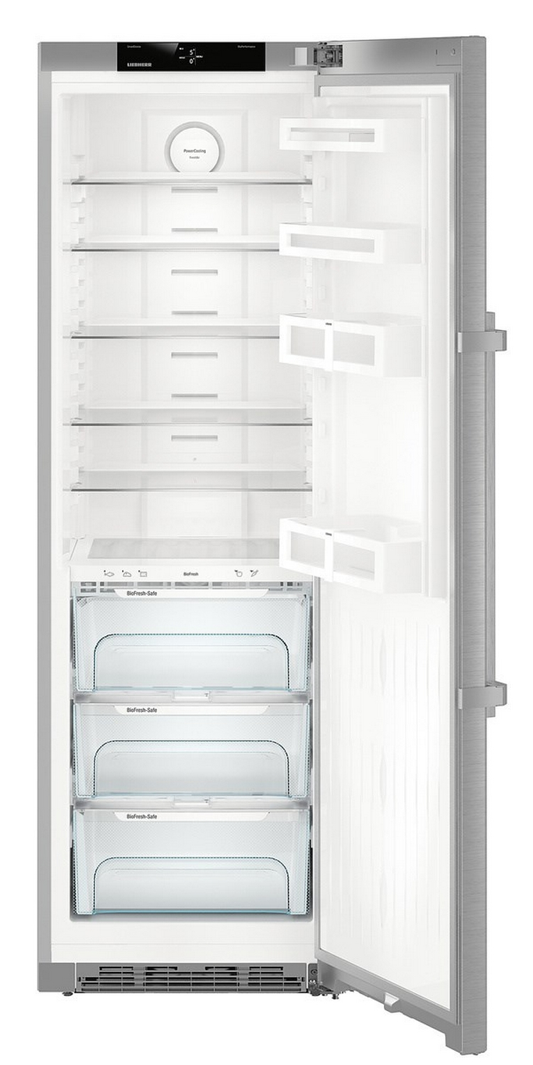 Frigorífico una puerta - Liebherr KBef 4330, BioFresh, 366 l, Independiente, 37 dB, Plata