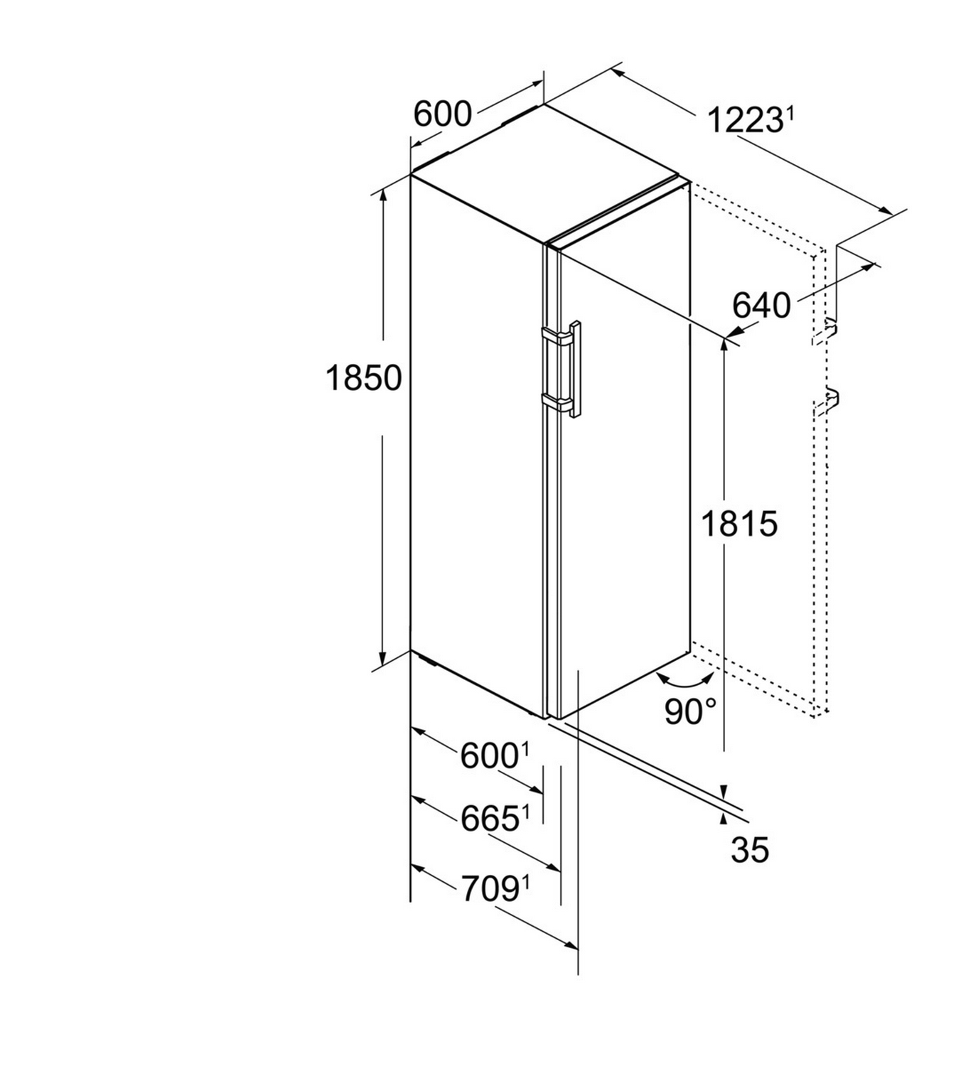 Frigorífico una puerta - Liebherr KBef 4330, BioFresh, 366 l, Independiente, 37 dB, Plata
