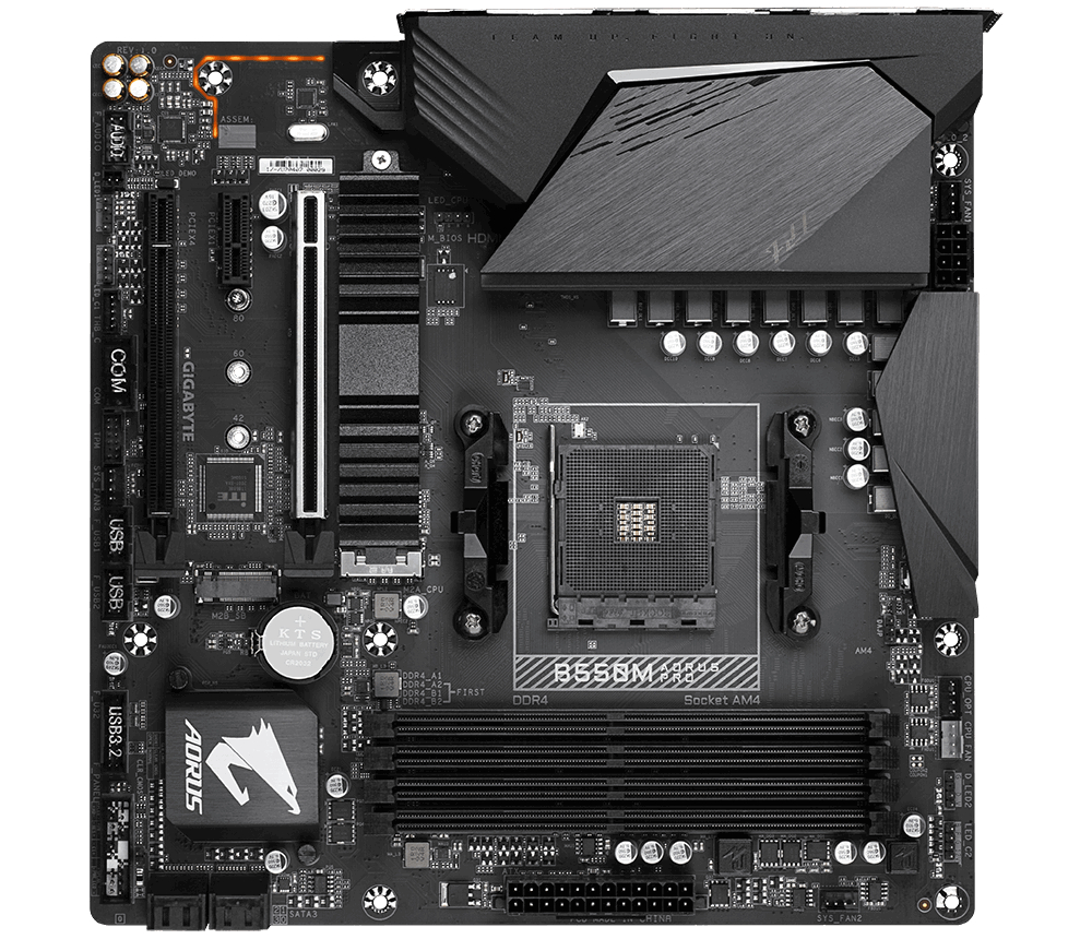 GIGABYTE B550M AORUS PRO Mainboard Mehrfarbig